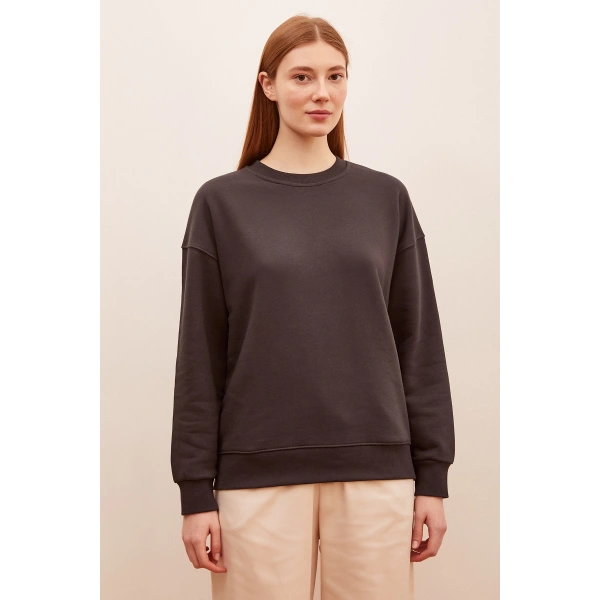 Bisiklet Yaka Sweatshirt Antirasit