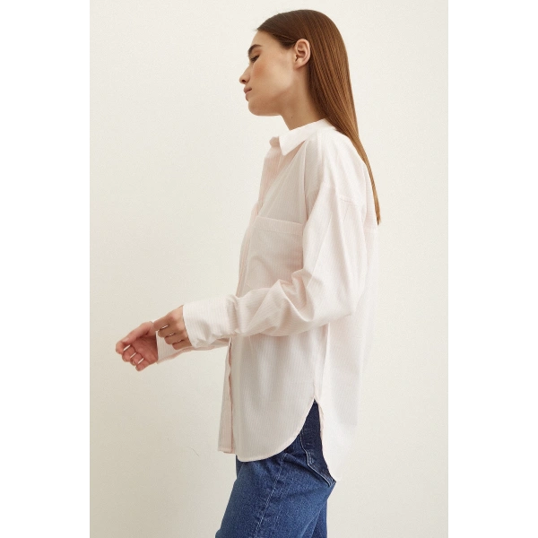 Çizgili Gömlek Pudra