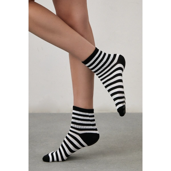 4 Lü Rocker Bear Kolej Çorap Seti Beyaz