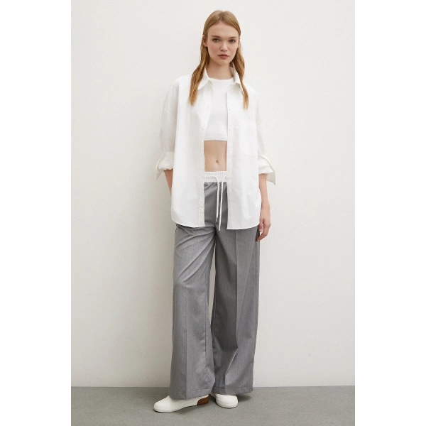 Beli Latikli Garnili Pantolon Gri