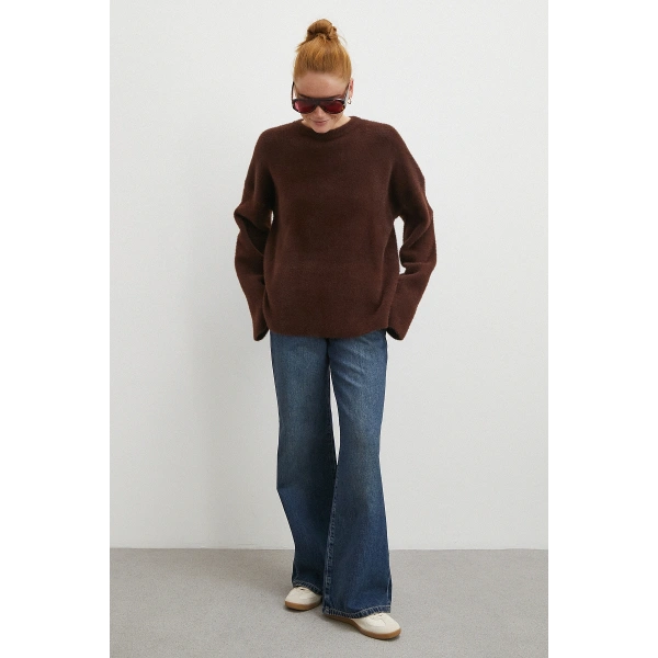 Yüksek Bel Flare Jean Lacivert