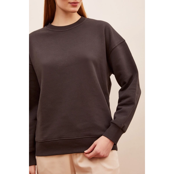 Bisiklet Yaka Sweatshirt Antirasit