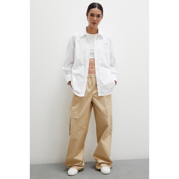 Regular Fit Poplin Gömlek Beyaz