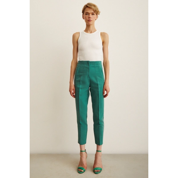 Skinny Kumaş Pantolon Yeşil