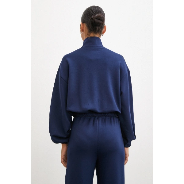 Fermuarlı Sweatshirt Lacivert