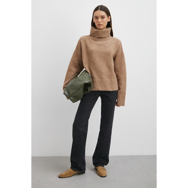 Yüksek Bel Boru Paça Jean Siyah