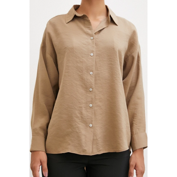 Basic Modal Gömlek Camel