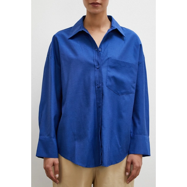 Poplin Gömlek Lacivert