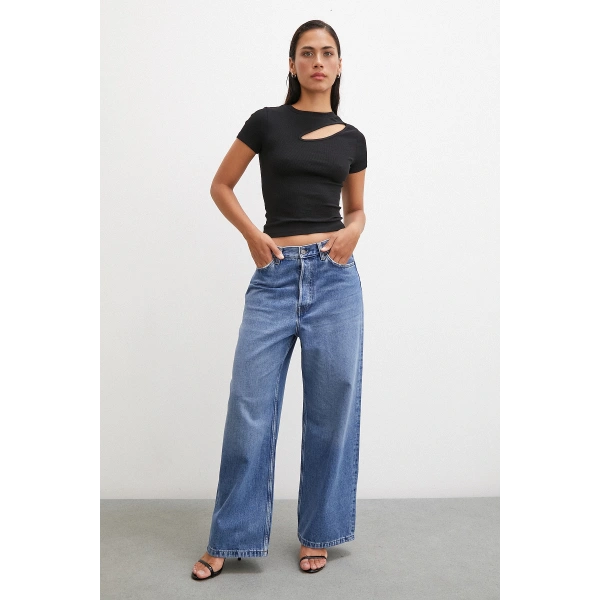 Önü Açık Bluz Siyah