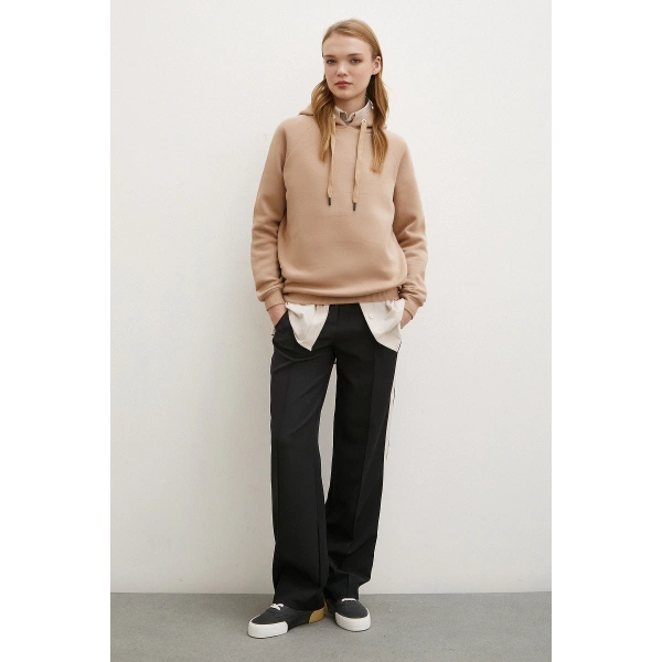 Kapşonlu Sweatshirt Kahve