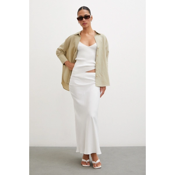 Yırtmaçlı Fakir Kol Gömlek Yeşil