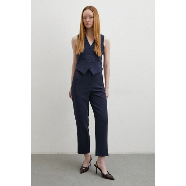 Astarlı Kuplu Yelek Lacivert