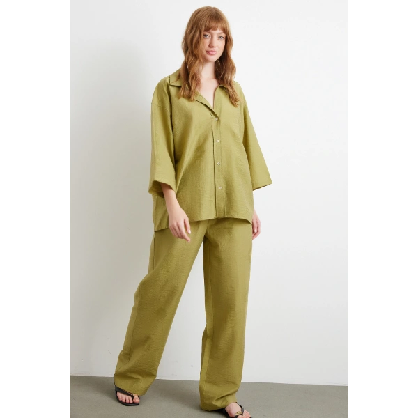 Fakir Kol Oversize Gömlek Yeşil