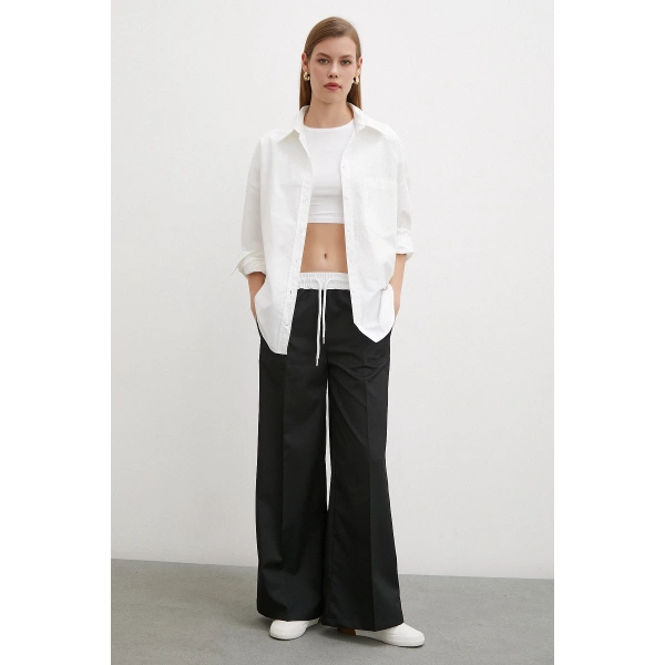 Beli Latikli Garnili Pantolon Siyah