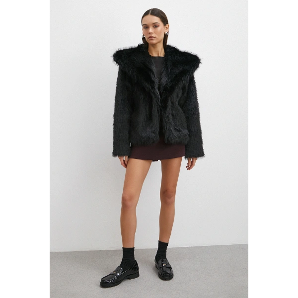 Midi Boy Lolita Kürk Siyah