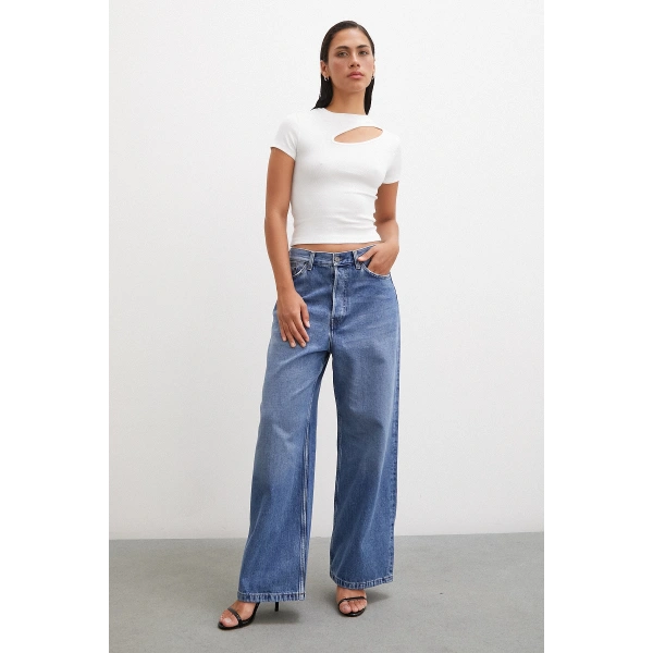 Önü Açık Bluz Beyaz