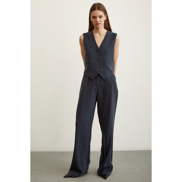 Geniş Paça Pantolon Lacivert