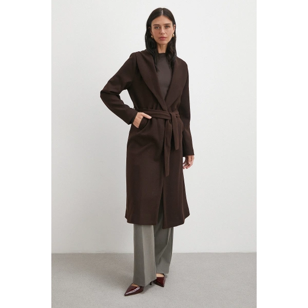 Kuşaklı Kaşe Kaban Kahve