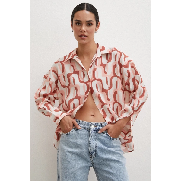 90lar Pop Gömlek Krem