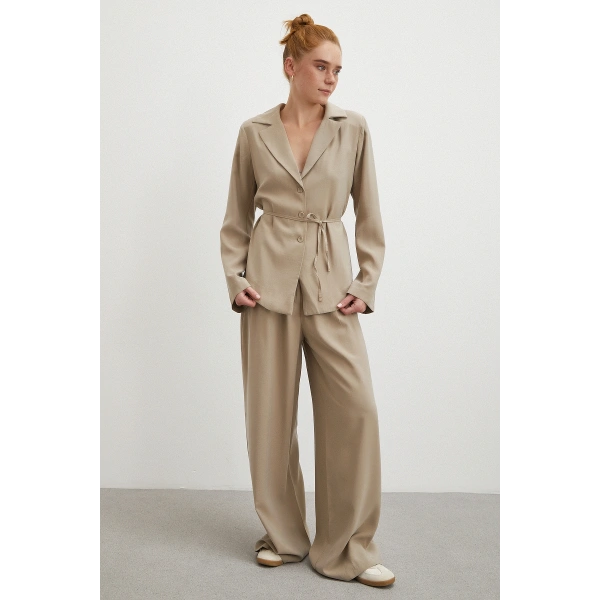 Gömlek Pantolon Modal Takım Taş