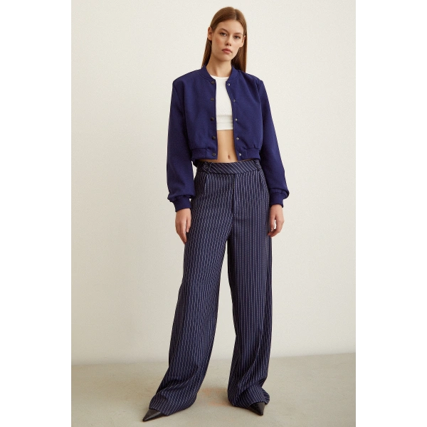 Astarlı Çıt Çıtlı Mont Lacivert