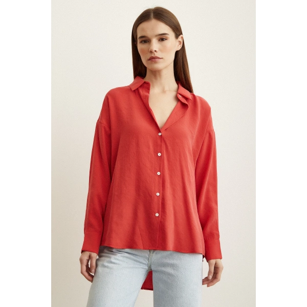 Basic Modal Gömlek Mercan