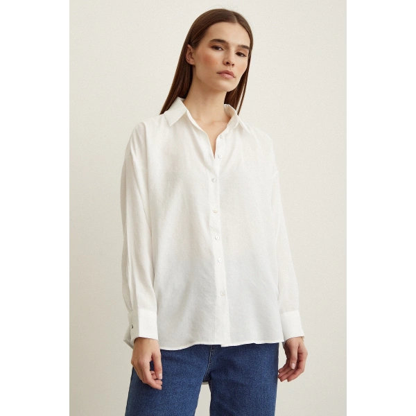 Basic Modal Gömlek Ekru