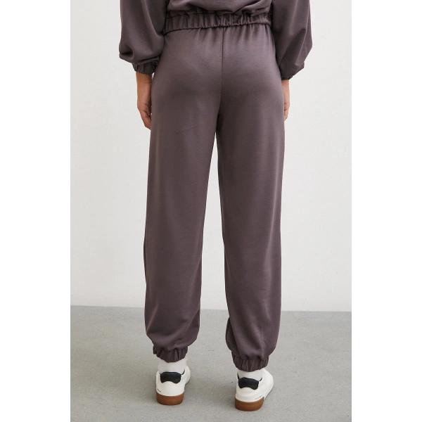 Lastikli Cepli Eşofman Altı Kahve