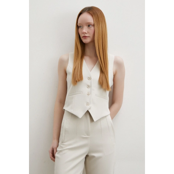 Astarlı Kuplu Yelek Bej