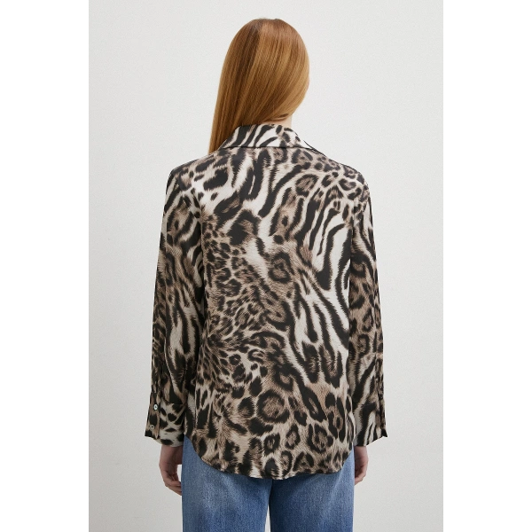 Americano Desenli Gömlek Siyah