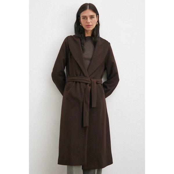 Kuşaklı Kaşe Kaban Kahve