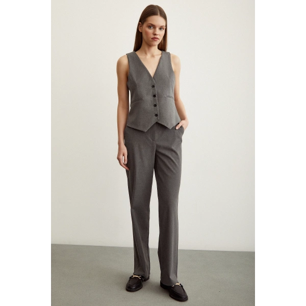 Klasik Boru Paça  Pantolon Gri