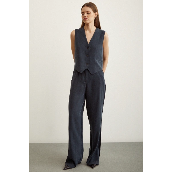 Geniş Paça Pantolon Lacivert