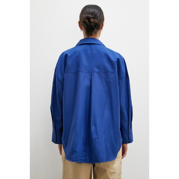 Poplin Gömlek Lacivert