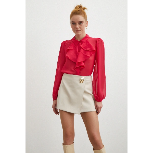 Fırfırlı Gömlek Fuşya