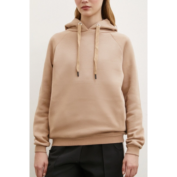 Kapşonlu Sweatshirt Kahve