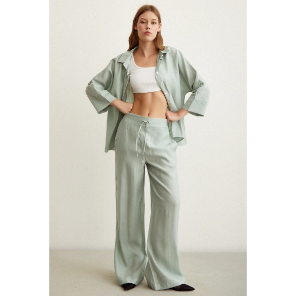 Beli Lastikli Pantolon Mint