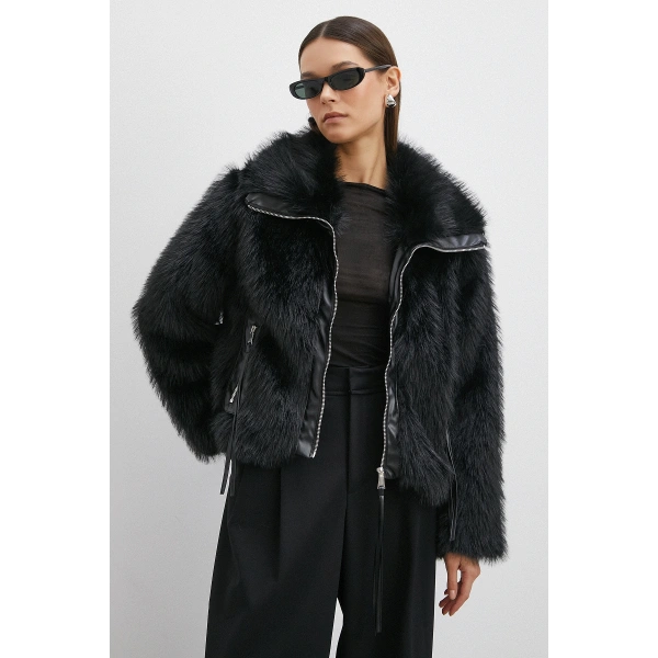 Deri Garnili Lolita Mont Siyah