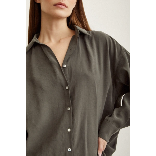 Basic Modal Gömlek Haki