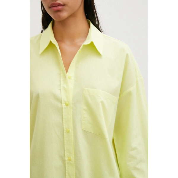 Regular Fit Poplin Gömlek Sarı