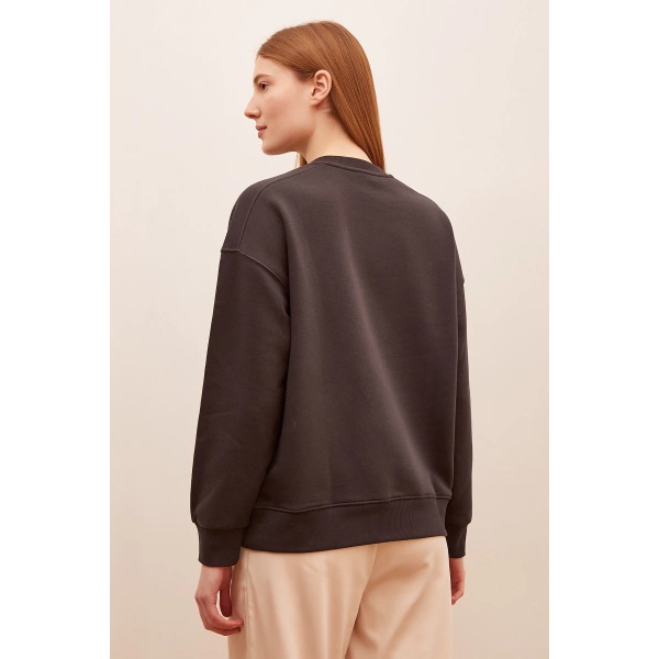 Bisiklet Yaka Sweatshirt Antirasit