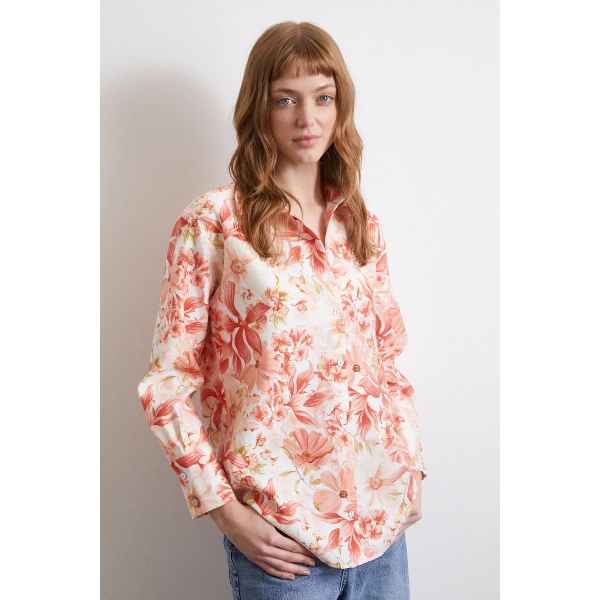 Rüya Desenli Gömlek Pembe