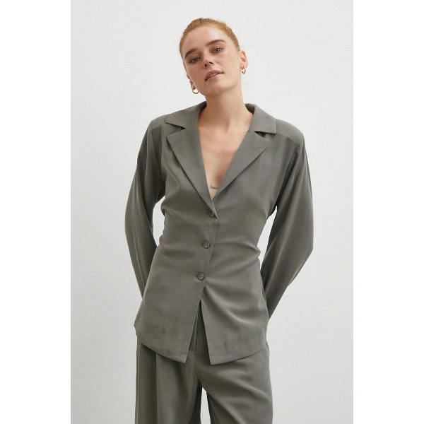 Gömlek Pantolon Modal Takım Haki