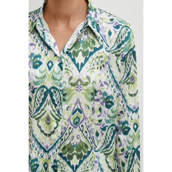 Saten Gömlek Yeşil