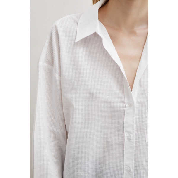 Klasik Pamuklu Gömlek Beyaz