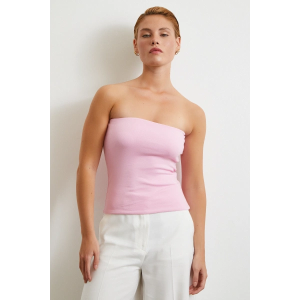 Straplez Top Pembe