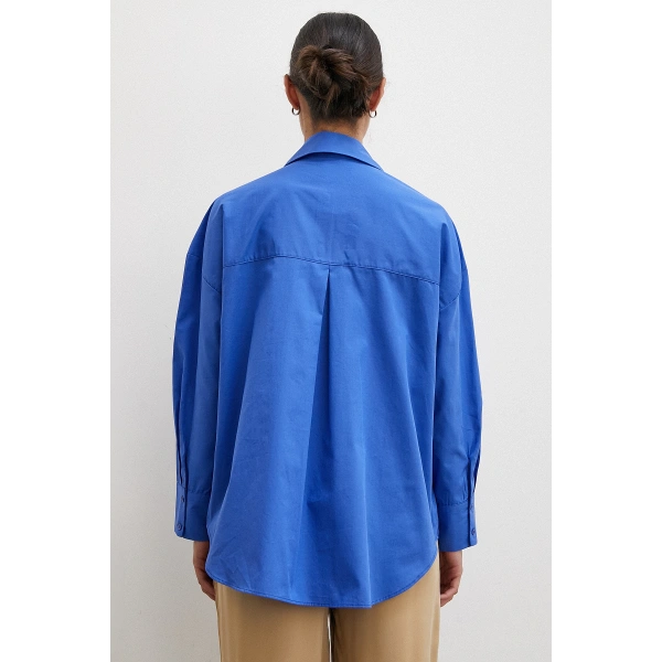 Pamuklu Klasik Gömlek İndigo