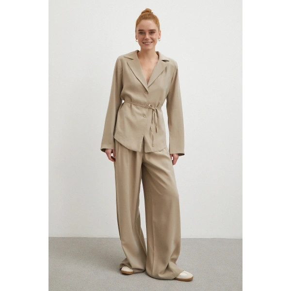 Gömlek Pantolon Modal Takım Taş