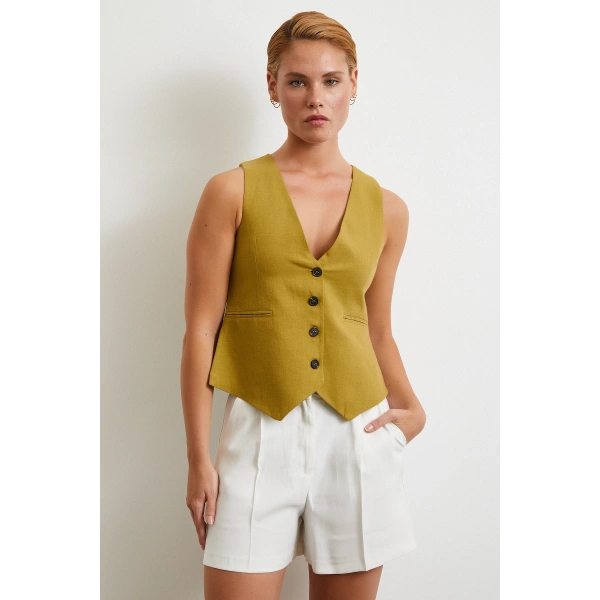 Piliseli Şort Etek Ekru