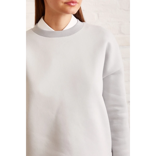 Bisiklet Yaka Oversize Sweatshirt Mavi